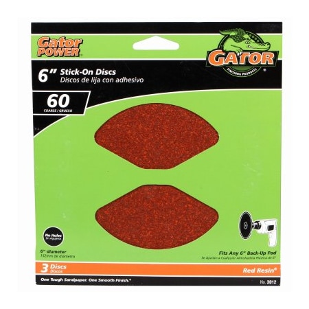 Gator Finishing 3PK 6 60G AO Sand Disc 3012